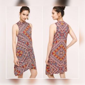 Anthropologie Maeve High Neck Pattern Dress